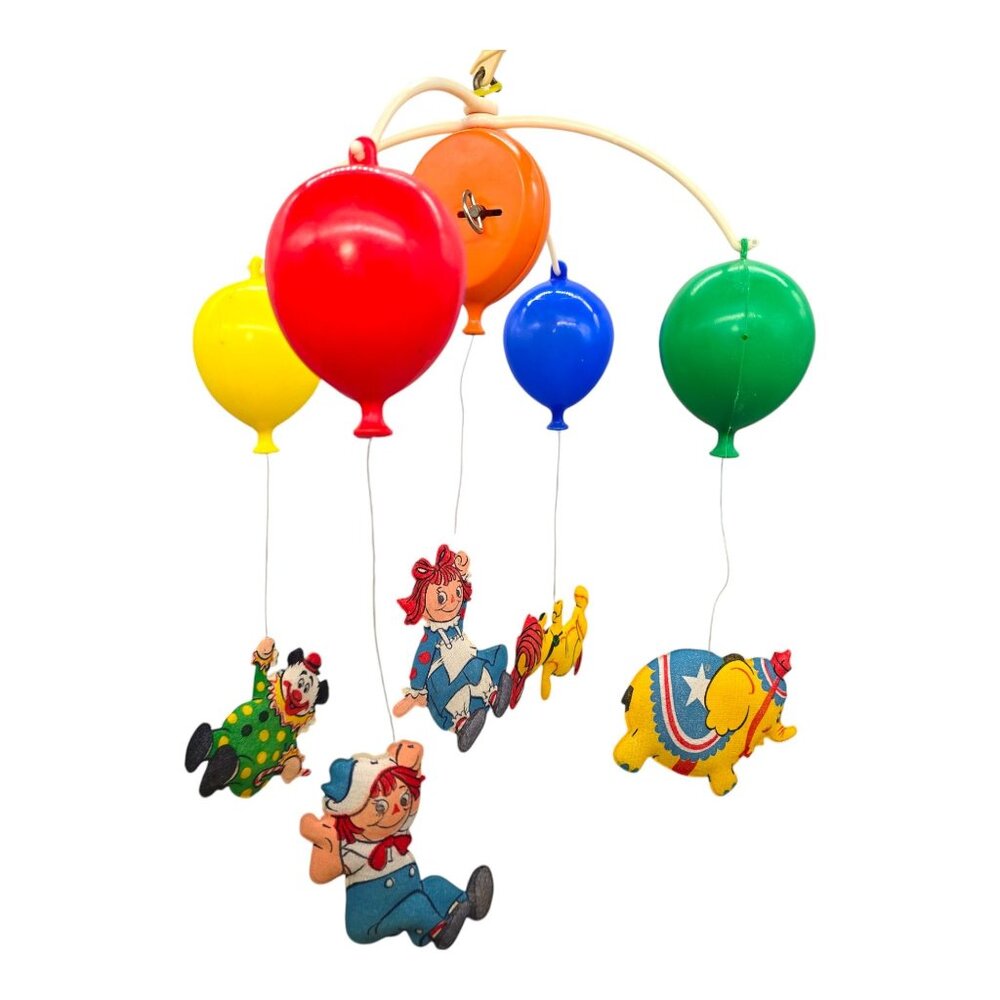 Dolly Toy Raggedy Ann & Andy Musical Mobile No. 613 Bobbs-Merrill 1980 Nursery